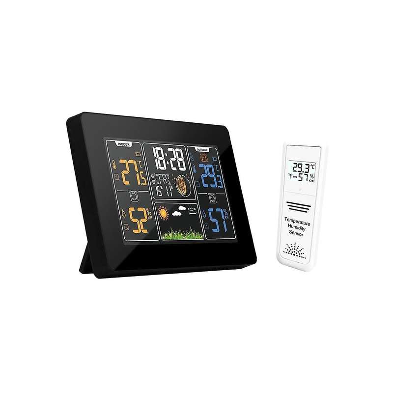 Pt201c Digital Alarm Wall Clock Wifi Weather Forecast Station Hygrometer Thermometer Moon Phase Wea