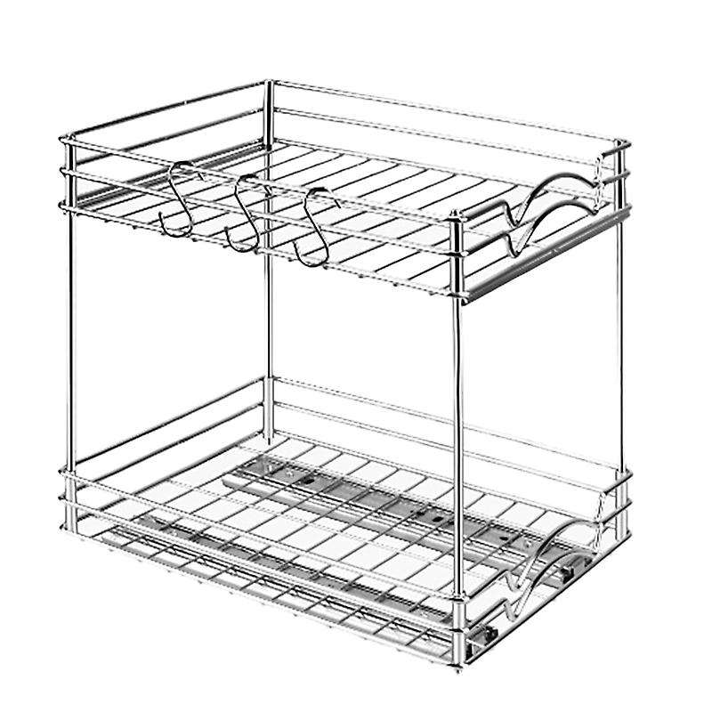 Pull Out Spice Rack Organizer for Cabinet Heavy Duty Slide Out Double Rack for Kitchen Cabinets Spic