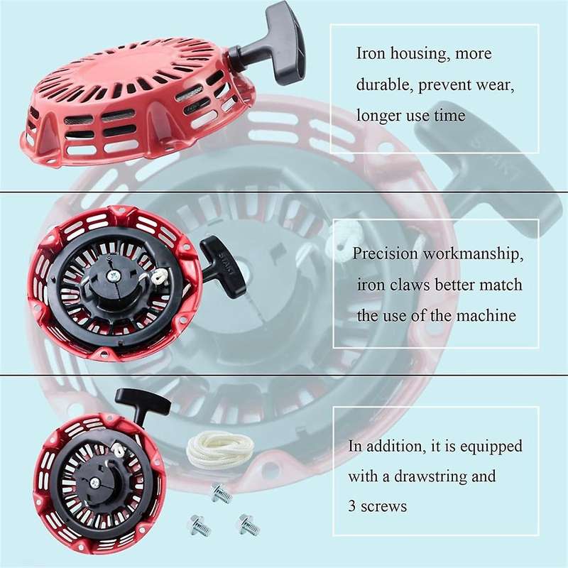 Pull Start Assembly for GX200 GX160 5.5 6.5HP Engine with Curved Rod Pawl 28400-Z4M-306ZB 27400-Z1