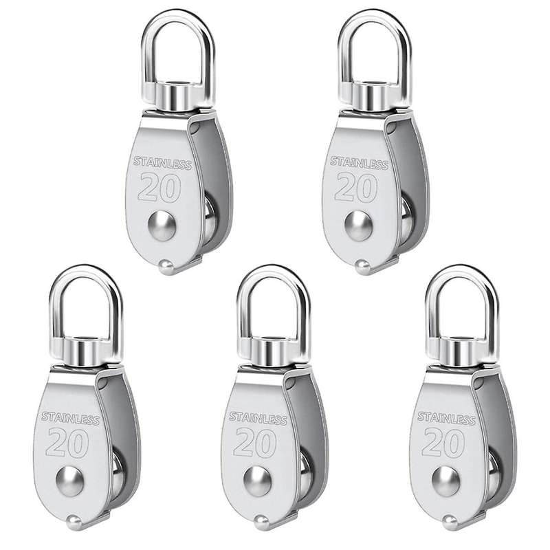 Pulley 304 Stainless Steel Single Pulley Block M20 Small Heavy Duty Swivel Bearing Pulley System for