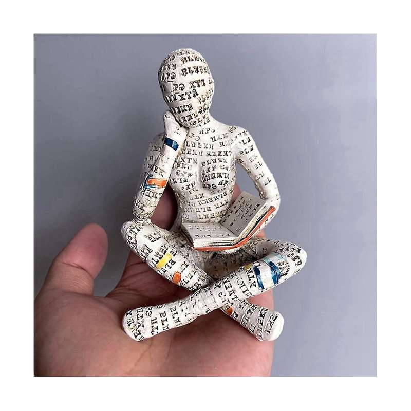 Pulp Reading Figurine Resin, Statue Sculpture Modern Decoration On Shelf for Living Room Office Bed