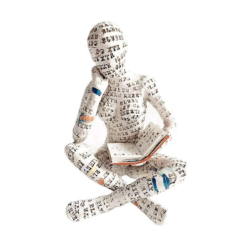 Pulp Reading Figurine Resin, Statue Sculpture Modern Decoration On Shelf for Living Room Office Bed