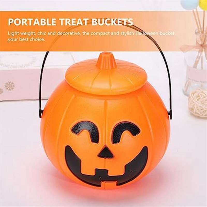 Pumpkin Candy Bucket,Halloween Pumpkin Bucket, Pumpkin Bucket Jack Lantern Candy Basket Halloween Pa