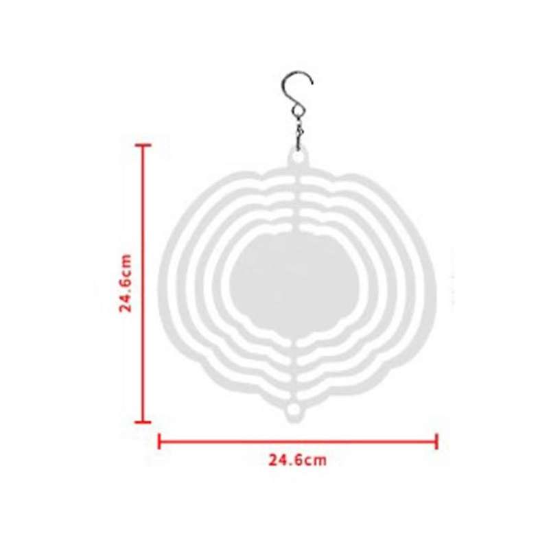 Pumpkin Shape Dimensional Rotating Wind Chime Garden Decoration Sublimation Blank Double-sided Diy