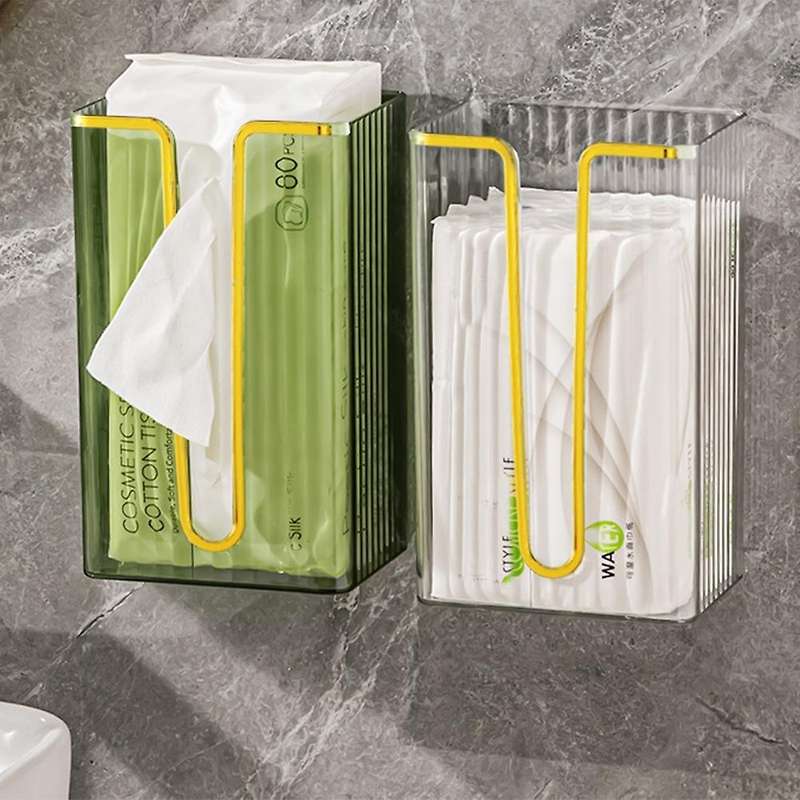 Punch-free Tissue Box Kitchen Bathroom Paper Organizer Wall-mounted Paper Towel Storage A