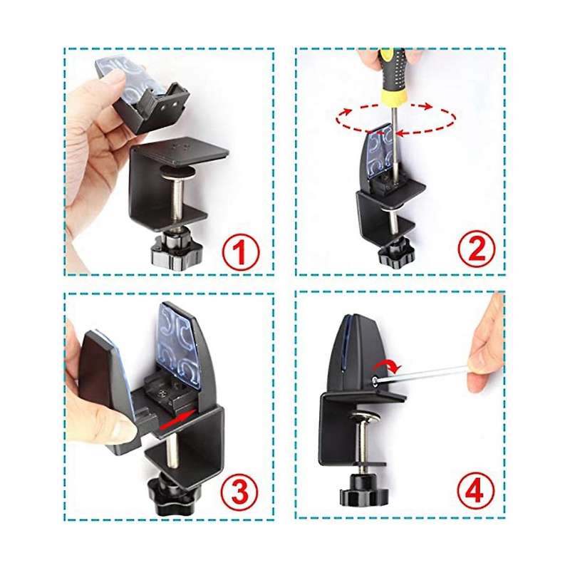 Punch-free Aluminum Alloy Screen Clip Desktop Glass Fixed Clip Wooden Board Clip Desk Partition Cli