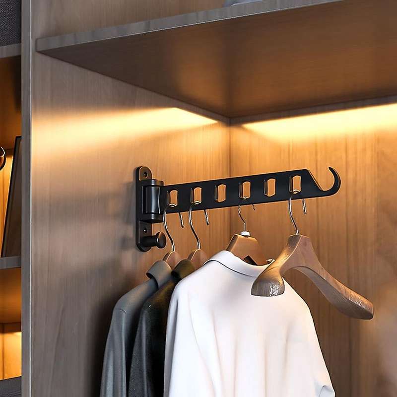 Punch Free Clothes Hanger Space Aluminum Saving Organization Folding Invisible Drying Racks for Bat