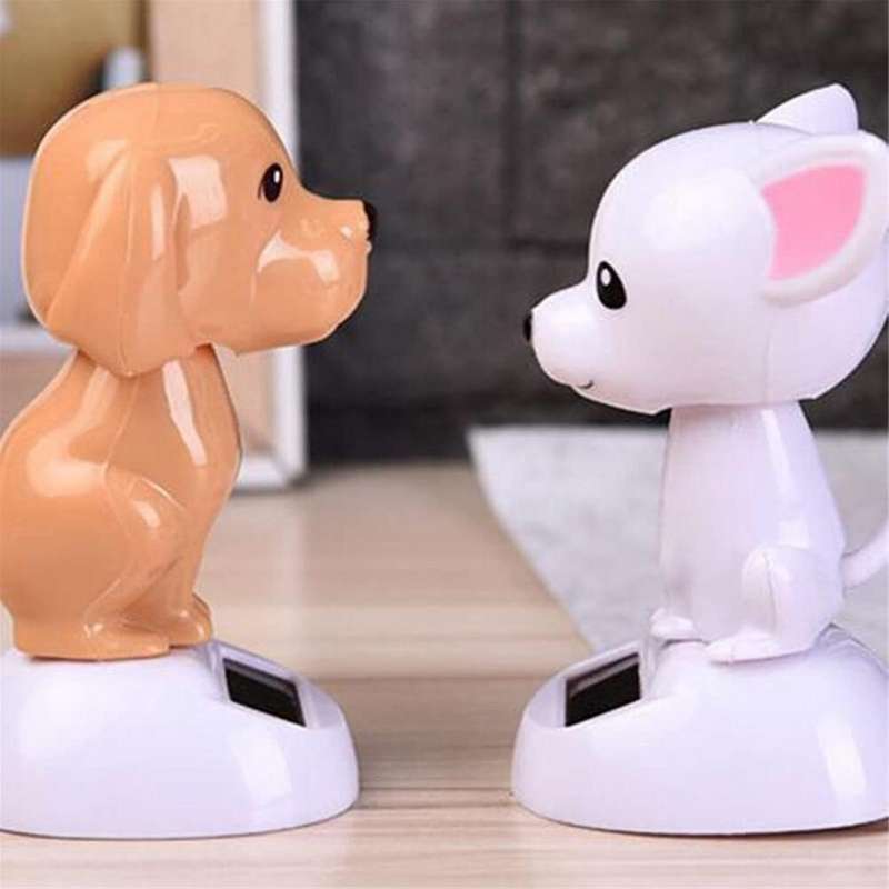 Puppy Doll Car Dashboard Ornaments, Solar Dancing Toy Shaking Puppy Dashboard Ornament for Car Offic