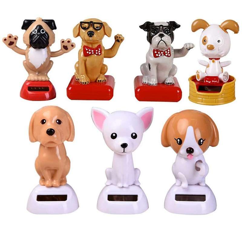 Puppy Doll Car Dashboard Ornaments, Solar Dancing Toy Shaking Puppy Dashboard Ornament for Car Offic