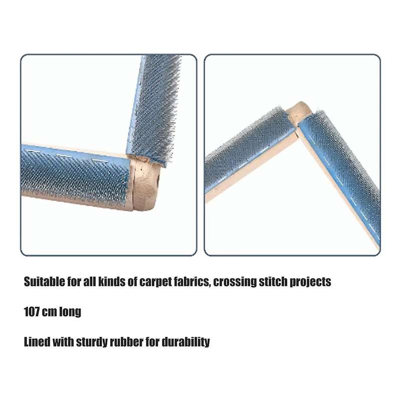 Punch Needle Frame,39.4 Inch Gripper Strip Rug Fabric Hooking Gripper Frame Square Tufting Frame for