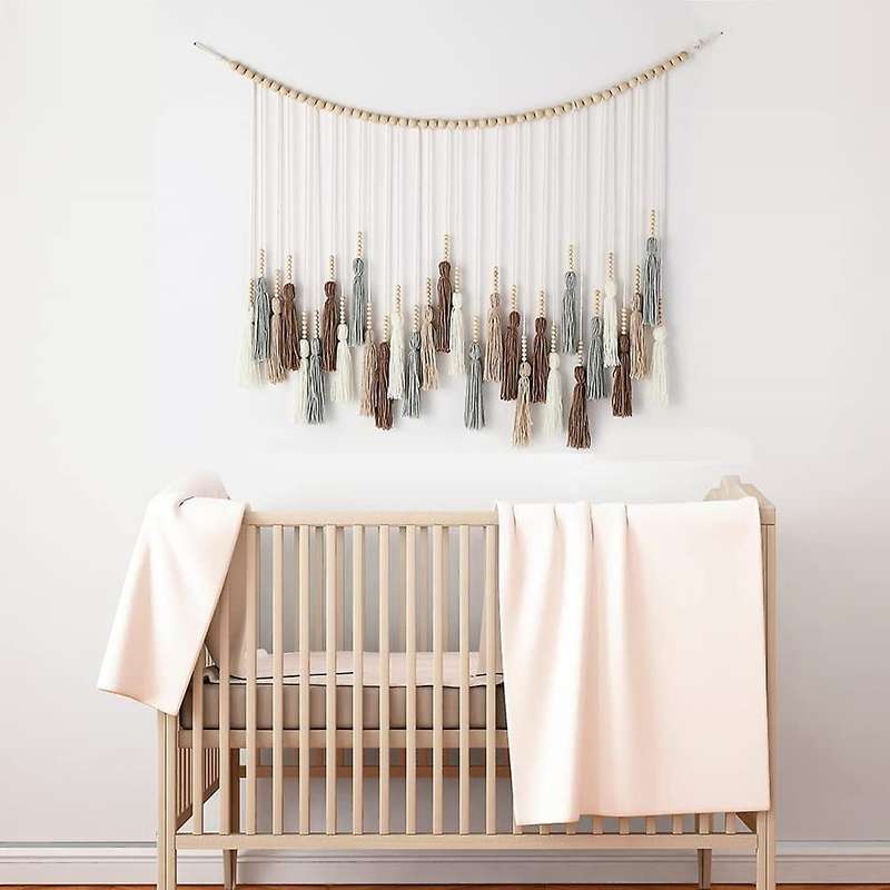 Large Tassel Wall Hanging, Boho Yarn Tassels Garland Fo Nursery Decor