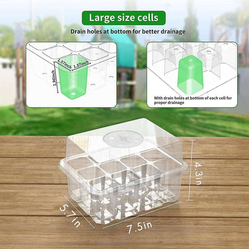 10 Pack Reusable Seed Starter Tray, 120 Cellsseed Starter Kit