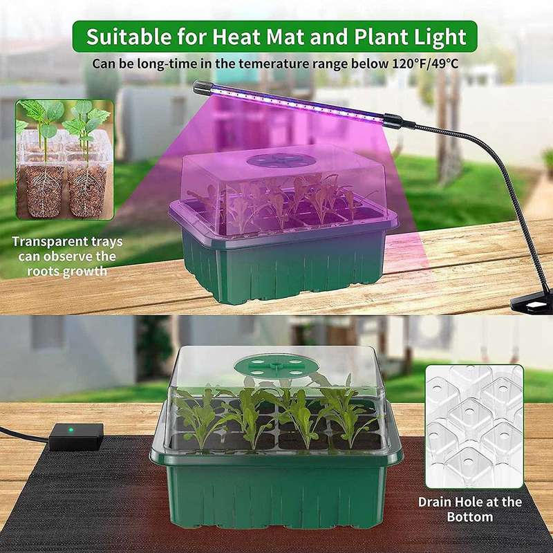 10 Pack Reusable Seed Starter Tray, 120 Cellsseed Starter Kit