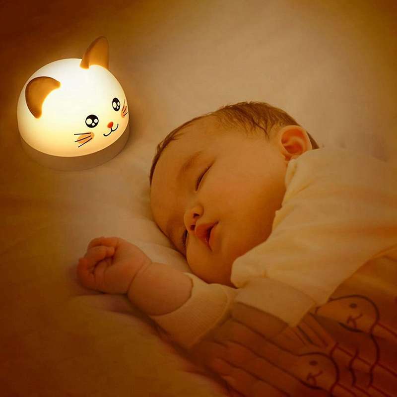 Cute Cat Alarm Clock for Children with 3 Colors Led Lamp Timer Kids