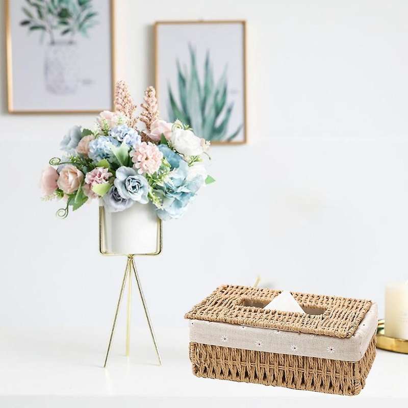 Creative Handmade Rattan Tissue Box, Household Paper Storage Basket