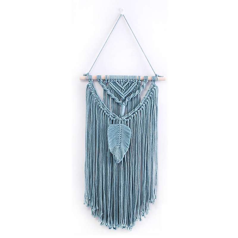 Tapestry Wall Background Living Room Decoration Hand-woven (blue)