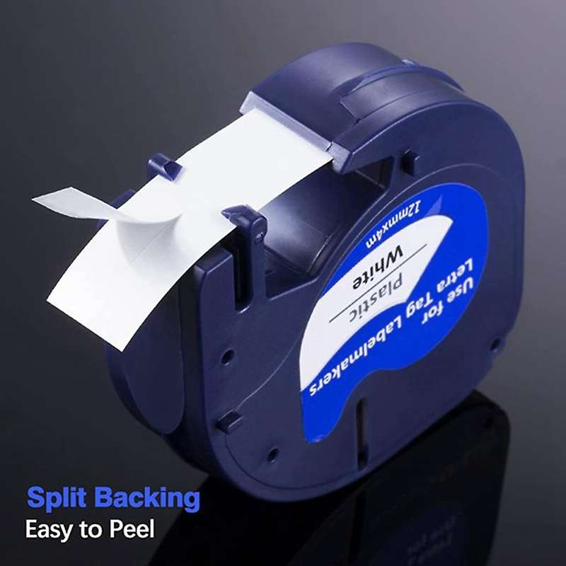 10pcs Label Tape for Dymo Letratag Black On White Plastic Label Tape