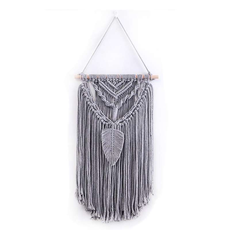 Tapestry Wall Background Living Room Decoration Hand-woven (gray)