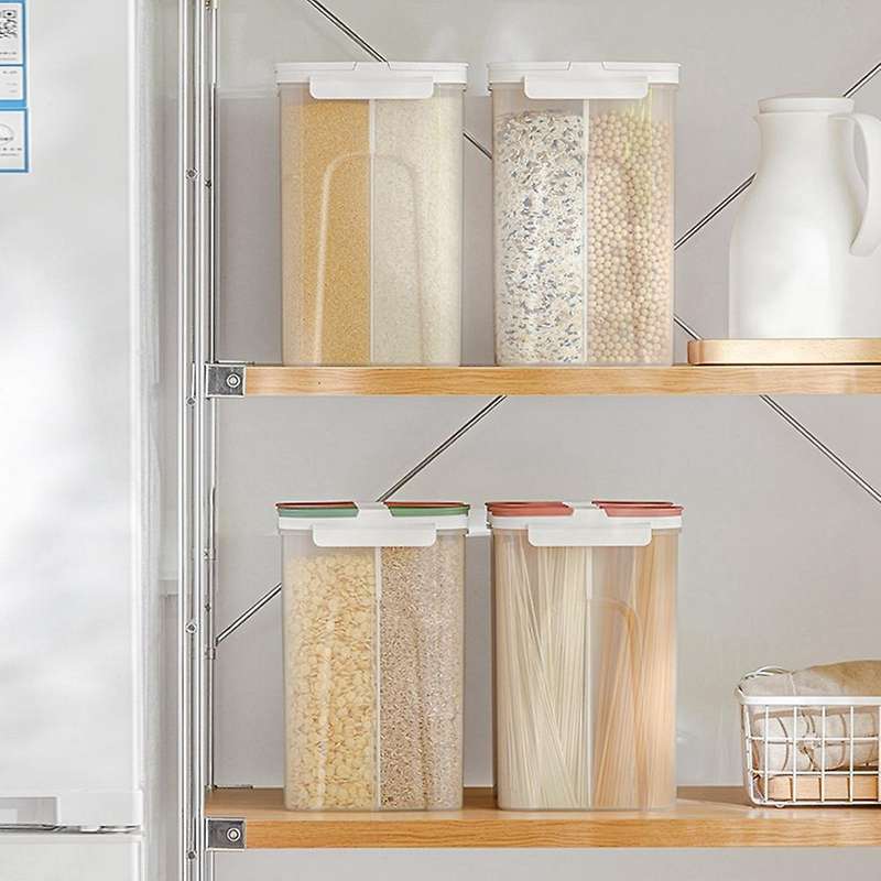 Food Storage Container Pasta Rice Storage Jars Home Kitchen (white)