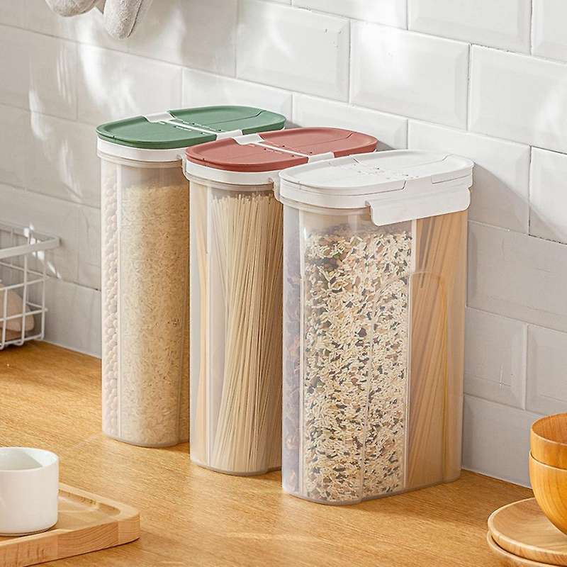 Food Storage Container Pasta Rice Storage Jars Home Kitchen (white)