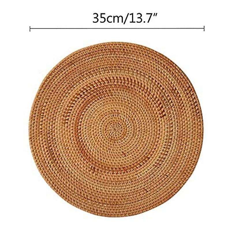 Rattan Woven Placemats,round Mats,non Slip Heat Resistant Place Mat