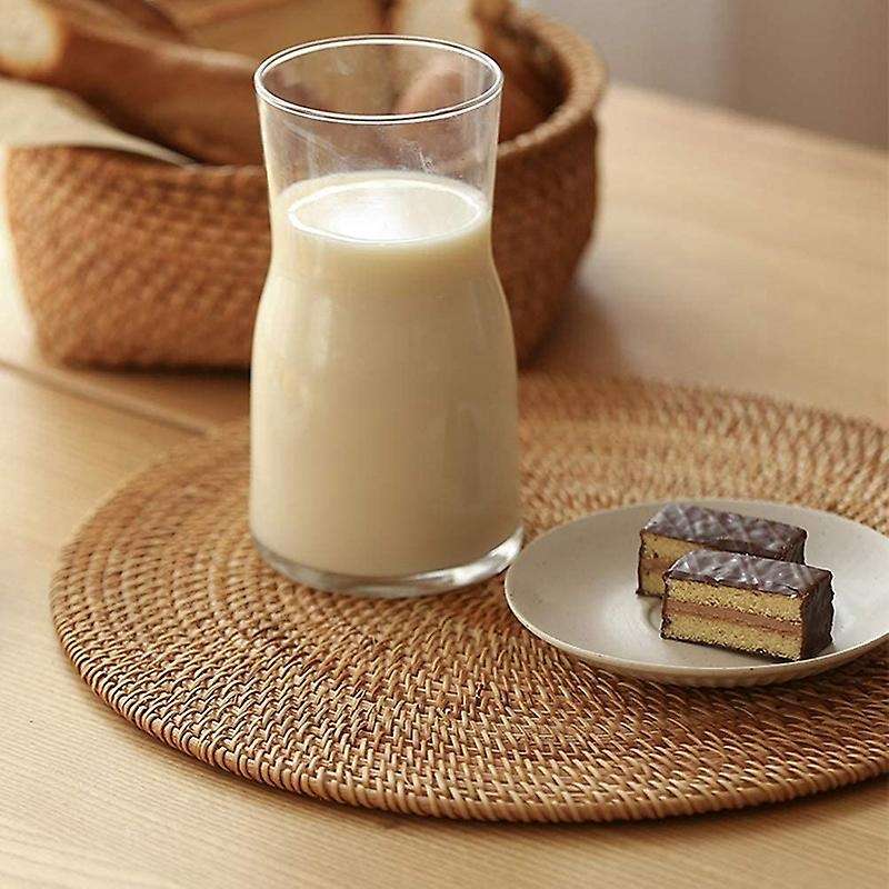Rattan Woven Placemats,round Mats,non Slip Heat Resistant Place Mat
