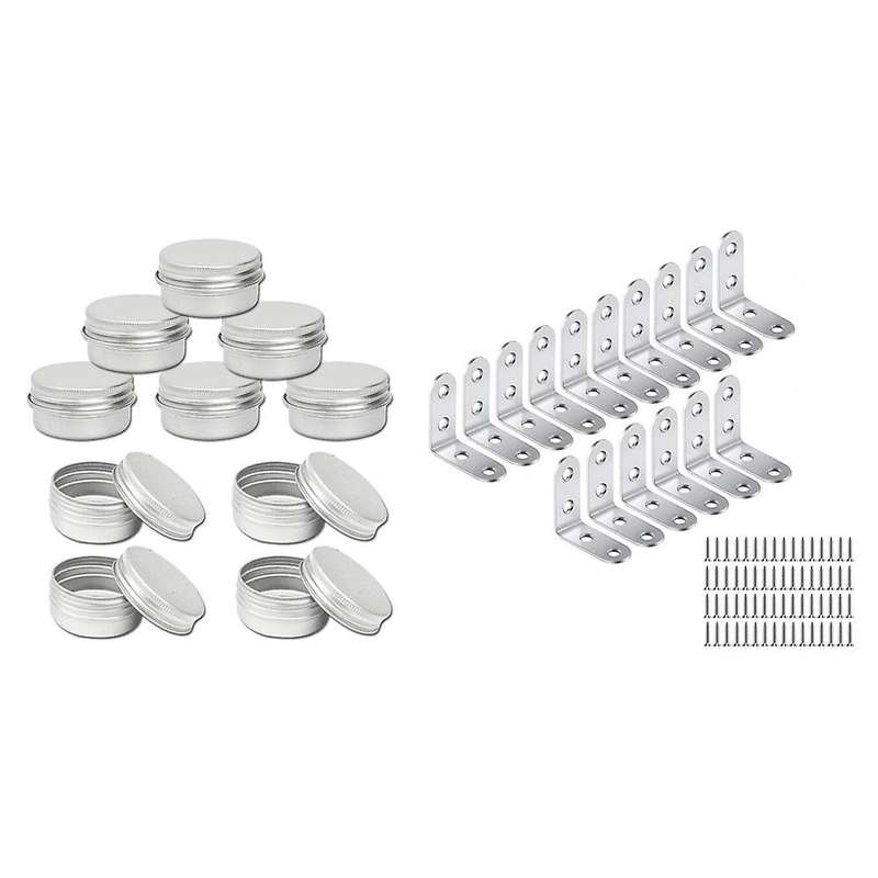 16 Pcs Equerre De Coin - 40mmx40mm 90 Degre Angle Droit (argent)
