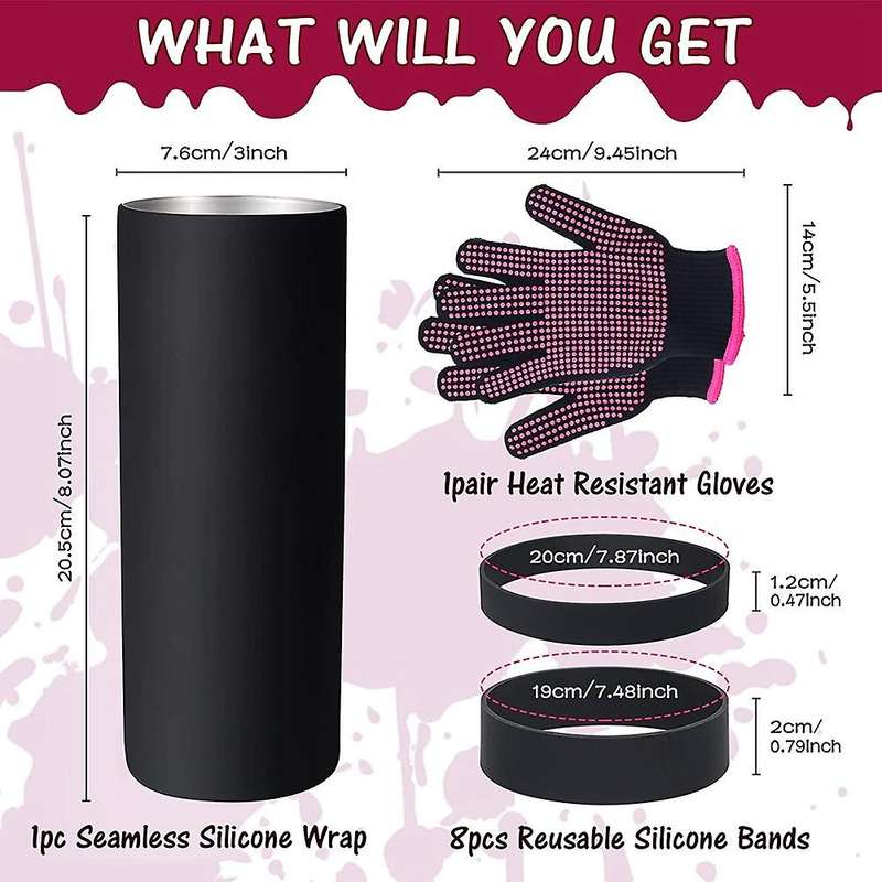 Sublimation Blanks Tumblers Silicone Bands Kit for 20 Oz Cup