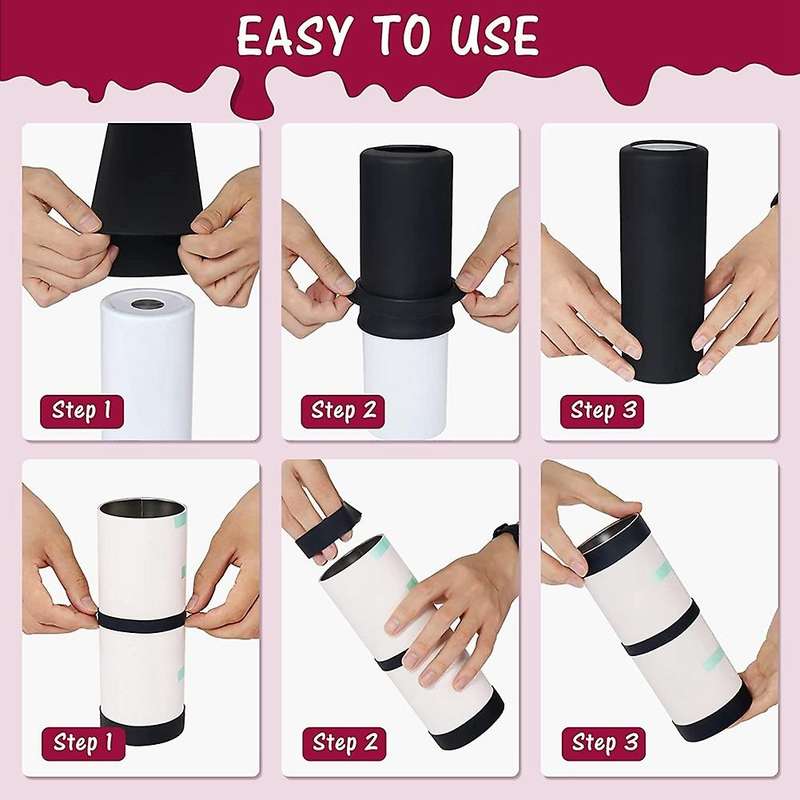 Sublimation Blanks Tumblers Silicone Bands Kit for 20 Oz Cup