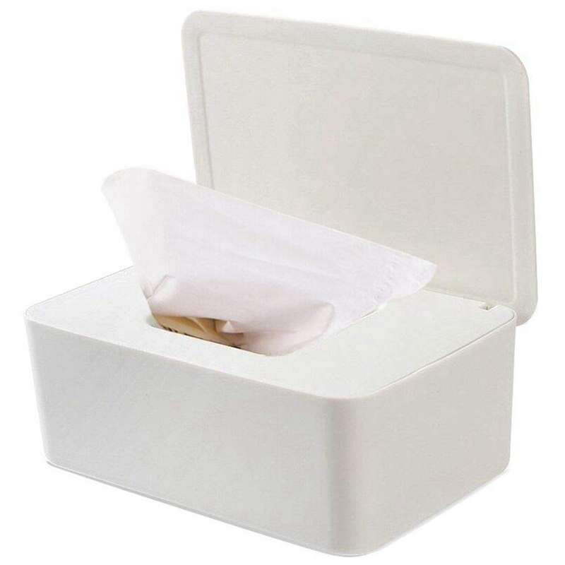 2x Diaper Wipes Dispenser Tissue Case Keeps Wipes Container with Lid