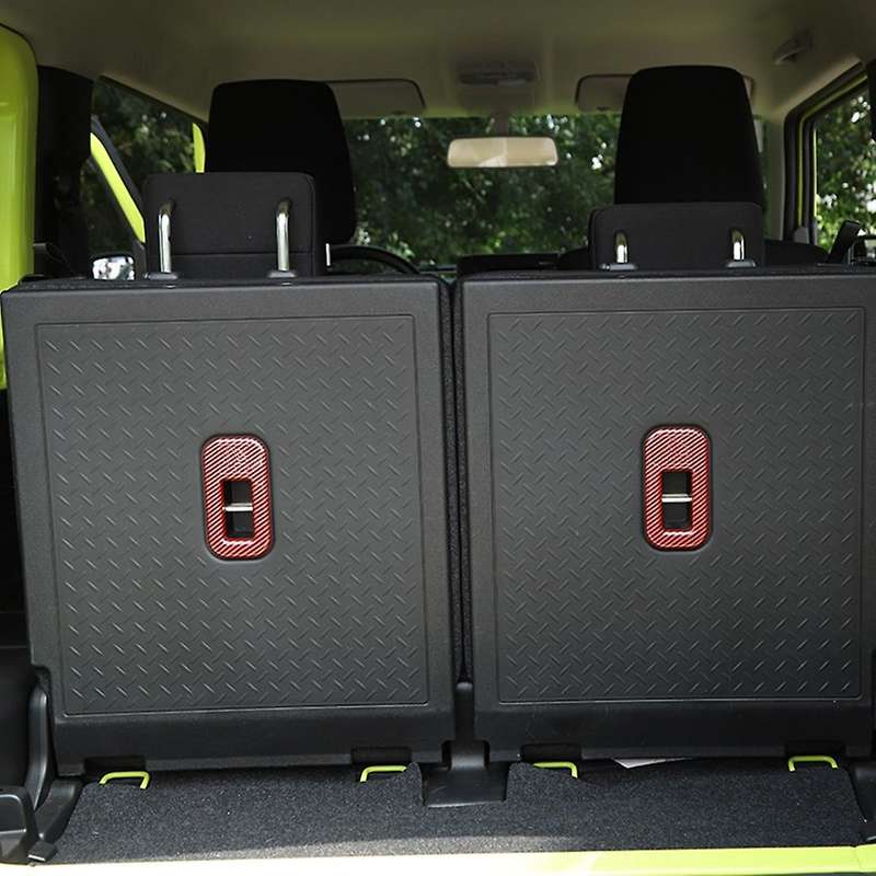 Car Safety Seat Fixing Buckle Trim Cover Stickers Red Carbon Fiber
