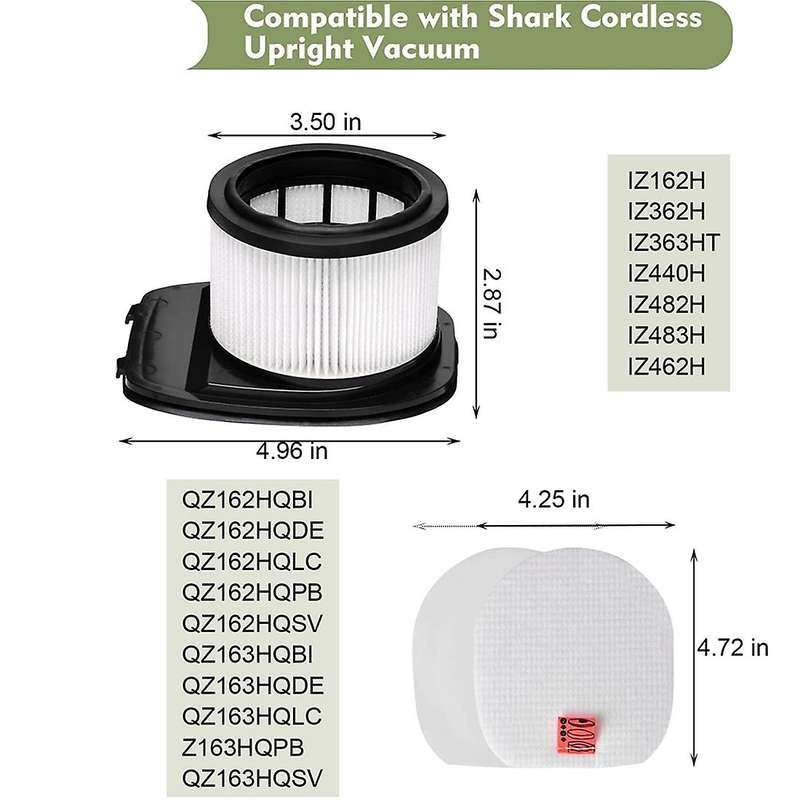 Hepa Filter and Foam&felt Filter for Shark Iz162h Iz362ht Vacuums