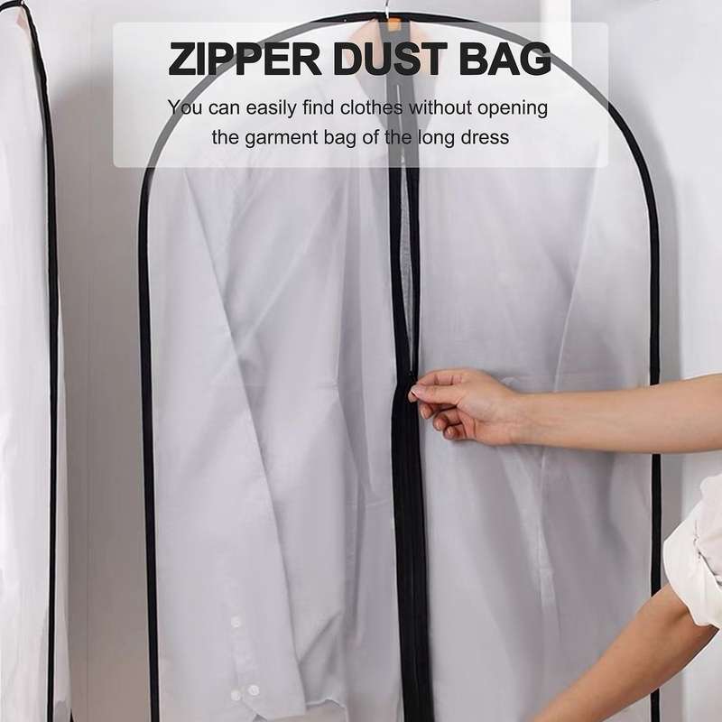 6 Pcs Clear Garment Bags Dust-proof for Storage Clothes -24 X 48inch