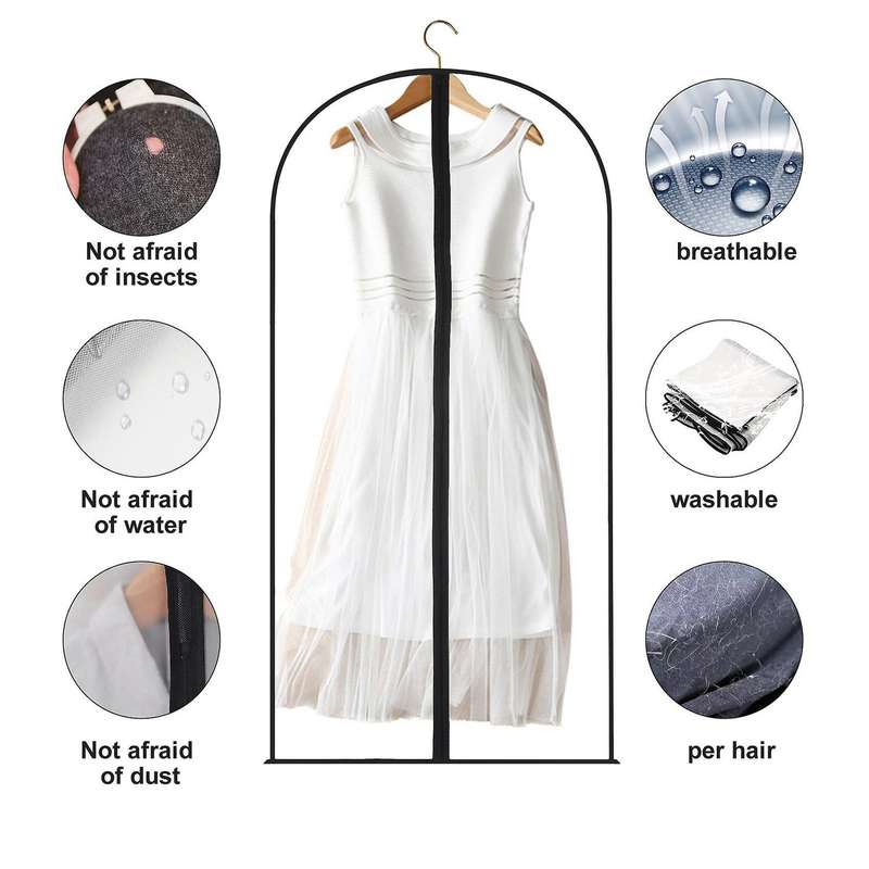 6 Pcs Clear Garment Bags Dust-proof for Storage Clothes -24 X 48inch