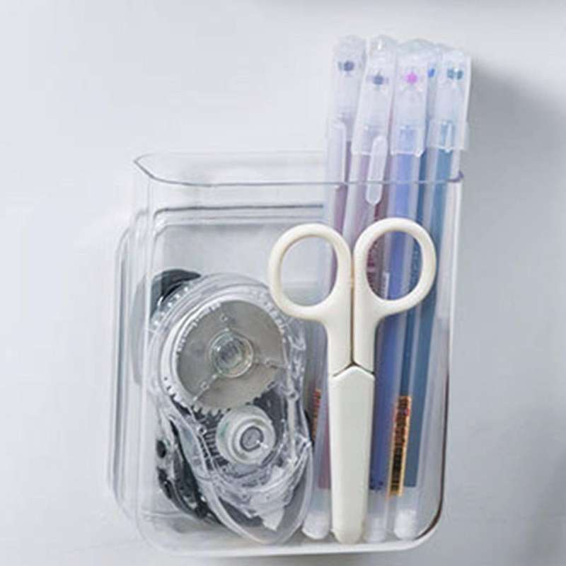 4pcs Wall-mounted Transparent Storage Rack Remote Control Storage