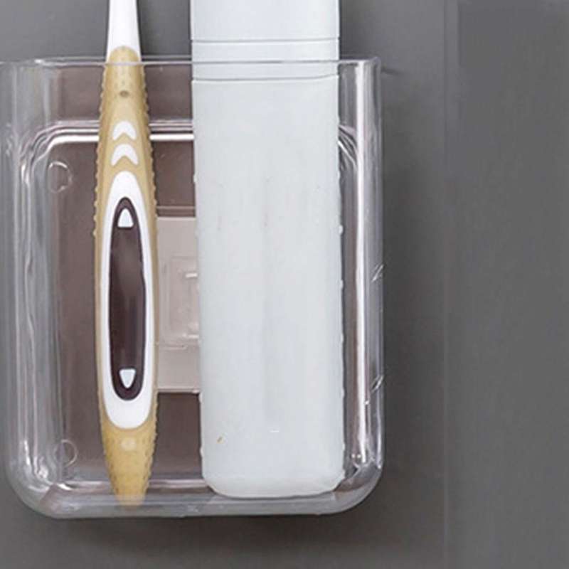 4pcs Wall-mounted Transparent Storage Rack Remote Control Storage