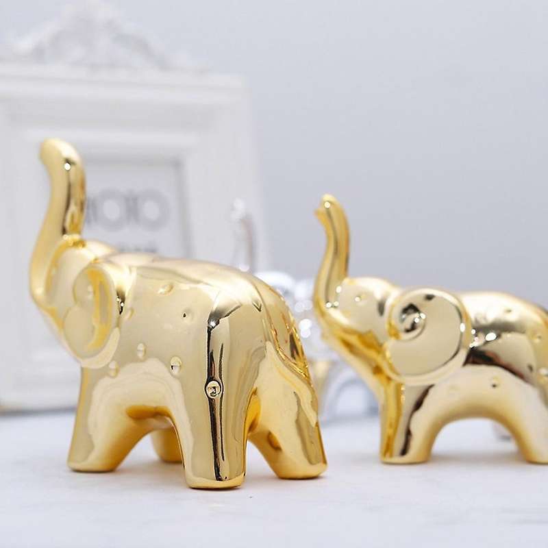 1pair Elephant Statue Home Decor,for Office Desktop Home (silver)