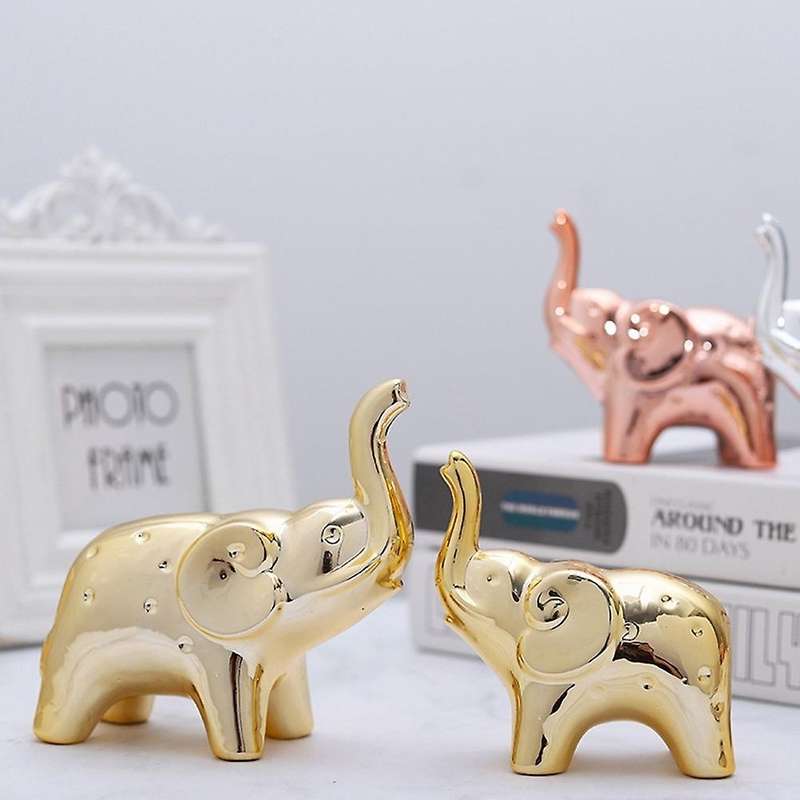 1pair Elephant Statue Home Decor,for Office Desktop Home (silver)