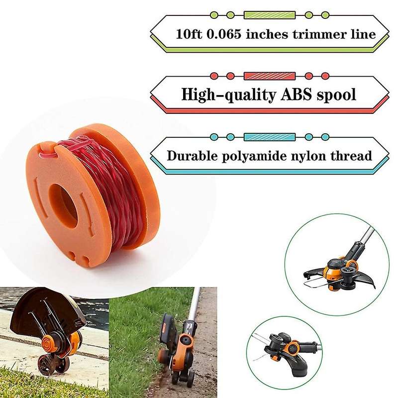 16 Pack Trimmer Line for Worx Wa0010 Wg175 Spools,10ft Refills Parts
