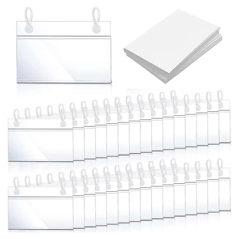 60pcs Plastic Basket Label Holders,with Clip Design Lock Closure