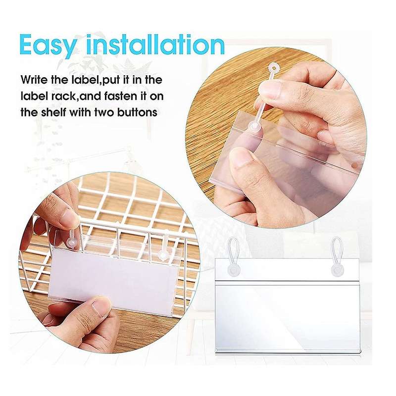 60pcs Plastic Basket Label Holders,with Clip Design Lock Closure