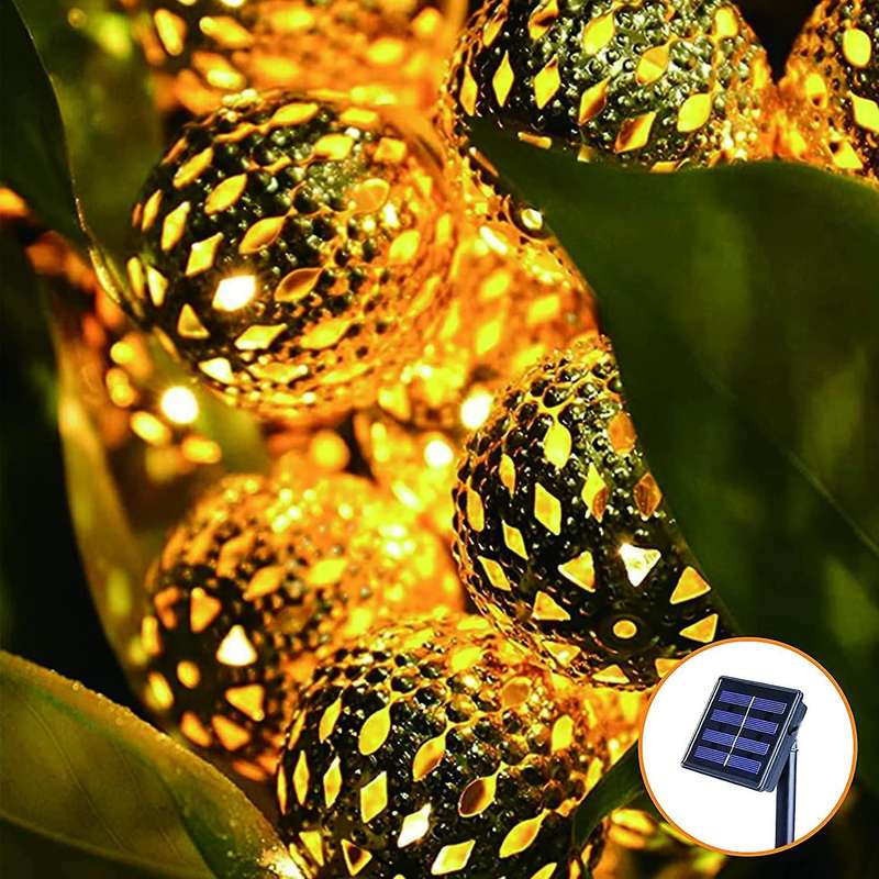 Moroccan Led Fairy Lights, 7 Metres, 50 Led Solar Lights, Waterproof