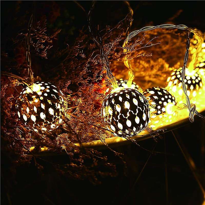 Moroccan Led Fairy Lights, 7 Metres, 50 Led Solar Lights, Waterproof