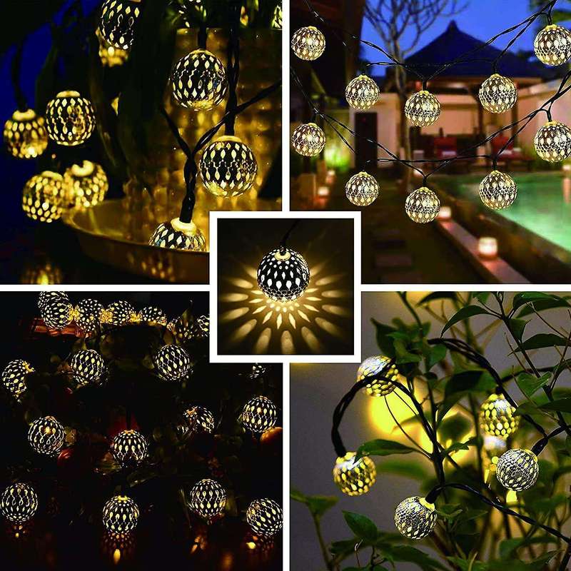 Moroccan Led Fairy Lights, 7 Metres, 50 Led Solar Lights, Waterproof