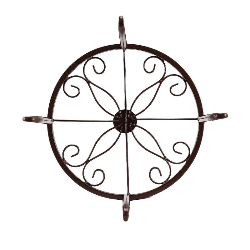 Plant Pot Stands, Indoor &outdoor Round Shelf for Garden Decor(black)