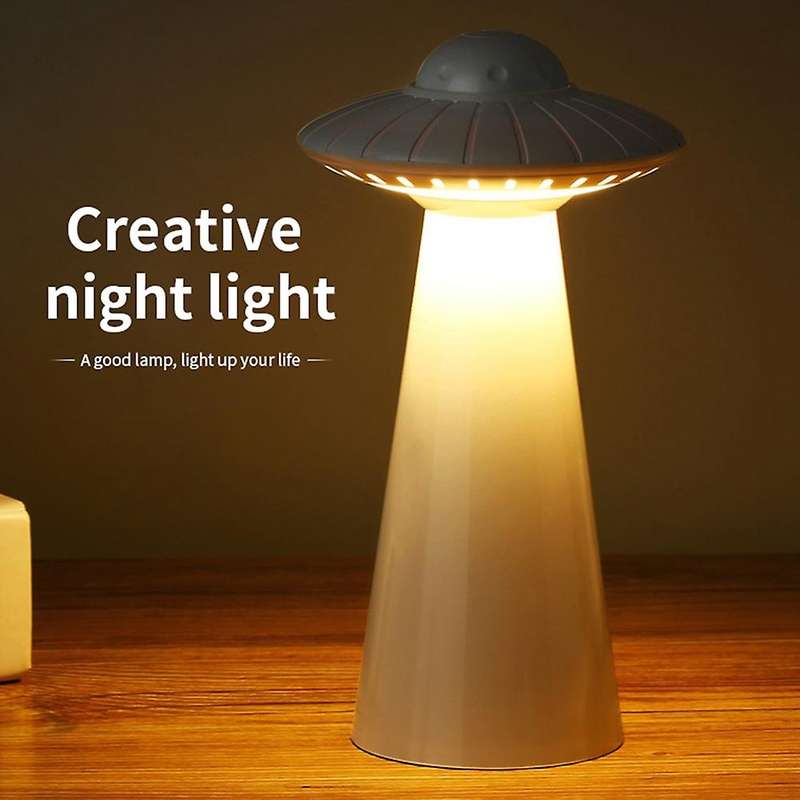 Cartoon Ufo Charging Bedroom Night Light Bar Led Desk Lamp,white