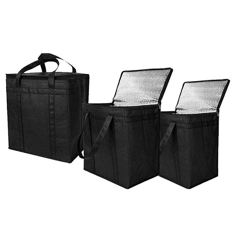 3pack Insulated Reusable Grocery Bag Food with Dual Zipper