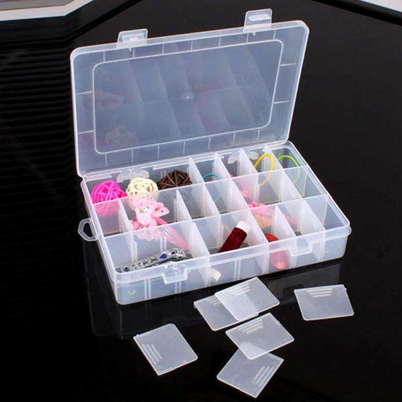 5pcs/set 24 Compartment Slot Storage Box Adjustable Plastic Case
