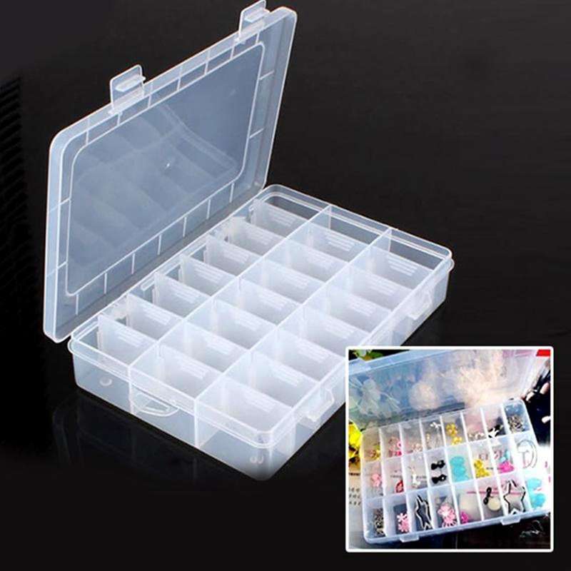 5pcs/set 24 Compartment Slot Storage Box Adjustable Plastic Case