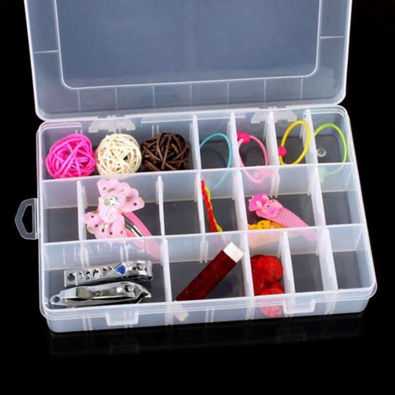5pcs/set 24 Compartment Slot Storage Box Adjustable Plastic Case